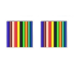 Colorful Striped Background Wallpaper Pattern Cufflinks (square) by Amaryn4rt