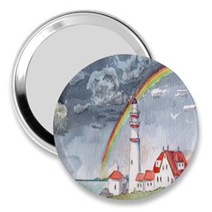 Watercolour Lighthouse Rainbow 3  Handbag Mirrors by Amaryn4rt