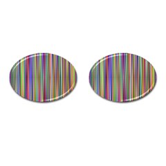Striped Stripes Abstract Geometric Cufflinks (oval) by Amaryn4rt
