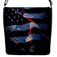 Grunge American Flag Background Flap Messenger Bag (s) by Simbadda