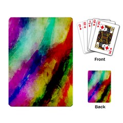 Colorful Abstract Paint Splats Background Playing Card by Simbadda