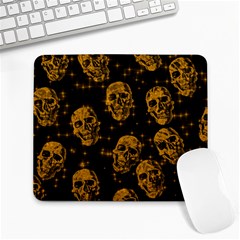 Sparkling Glitter Skulls Golden Large Mousepads by ImpressiveMoments