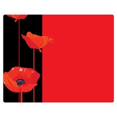 Flower Floral Red Back Sakura Double Sided Flano Blanket (medium)  by Mariart