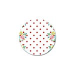 Flower Floral Polka Dot Orange Golf Ball Marker Front