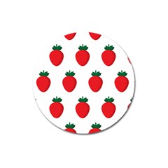 Fruit Strawberries Red Green Magnet 3  (round) by Mariart