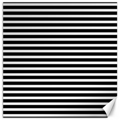 Horizontal Stripes Black Canvas 20  X 20   by Mariart
