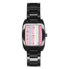 Heart Love Valentine Polka Dot Pink Blue Grey Purple Red Stainless Steel Barrel Watch by Mariart