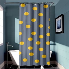 Limpet Polka Dot Yellow Grey Shower Curtain 36  X 72  (stall)  by Mariart