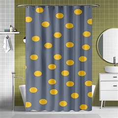 Limpet Polka Dot Yellow Grey Shower Curtain 48  X 72  (small)  by Mariart