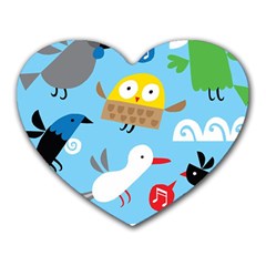 New Zealand Birds Close Fly Animals Heart Mousepads by Mariart