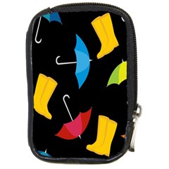 Rain Shoe Boots Blue Yellow Pink Orange Black Umbrella Compact Camera Cases by Mariart