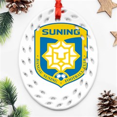 Jiangsu Suning F C  Oval Filigree Ornament (two Sides) by Valentinaart