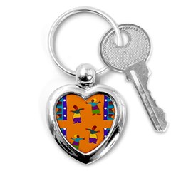A Colorful Modern Illustration For Lovers Key Chains (heart)  by Simbadda
