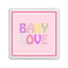 Pink Baby Love Text In Colorful Polka Dots Memory Card Reader (square)  by Simbadda
