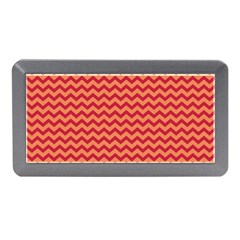 Chevron Wave Red Orange Memory Card Reader (mini) by Mariart