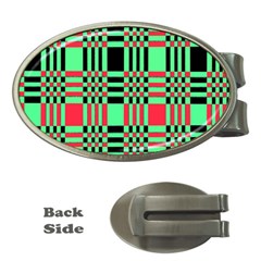 Bright Christmas Abstract Background Christmas Colors Of Red Green And Black Make Up This Abstract Money Clips (oval)  by Simbadda
