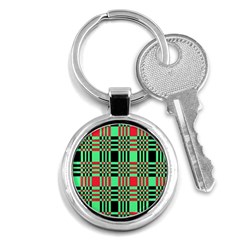 Bright Christmas Abstract Background Christmas Colors Of Red Green And Black Make Up This Abstract Key Chains (round)  by Simbadda