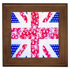 British Flag Abstract British Union Jack Flag In Abstract Design With Flowers Framed Tiles by Nexatart