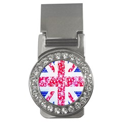 British Flag Abstract British Union Jack Flag In Abstract Design With Flowers Money Clips (cz)  by Nexatart