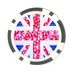British Flag Abstract British Union Jack Flag In Abstract Design With Flowers Poker Chip Card Guard by Nexatart