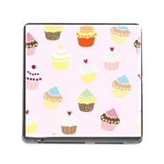 Seamless Cupcakes Wallpaper Pattern Background Memory Card Reader (square) by Nexatart