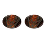 Abstract Lighted Wallpaper Of A Metal Starburst Grid With Orange Back Lighting Cufflinks (Oval) Front(Pair)