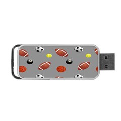 Balltiled Grey Ball Tennis Football Basketball Billiards Portable Usb Flash (one Side) by Mariart