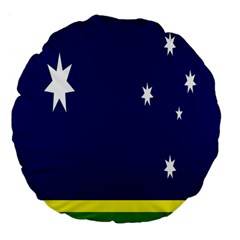 Flag Star Blue Green Yellow Large 18  Premium Flano Round Cushions by Mariart