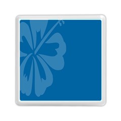 Hibiscus Sakura Classic Blue Memory Card Reader (square)  by Mariart