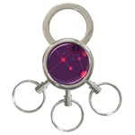 Abstract Lines Radiate Planets Web 3-Ring Key Chains Front