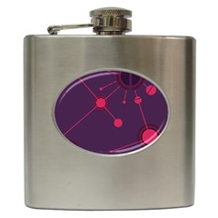 Abstract Lines Radiate Planets Web Hip Flask (6 Oz) by Nexatart