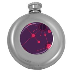 Abstract Lines Radiate Planets Web Round Hip Flask (5 Oz) by Nexatart