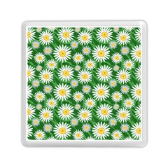 Flower Sunflower Yellow Green Leaf White Memory Card Reader (square)  by Mariart