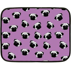 Pug Dog Pattern Fleece Blanket (mini) by Valentinaart