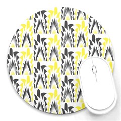 Tricolored Geometric Pattern Round Mousepads by linceazul