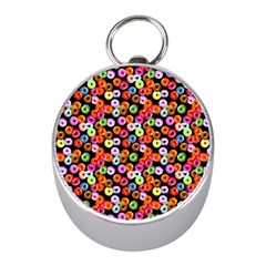 Colorful Yummy Donuts Pattern Mini Silver Compasses by EDDArt