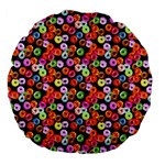 Colorful Yummy Donuts Pattern Large 18  Premium Flano Round Cushions Back