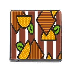 Chocolate Lime Brown Circle Line Plaid Polka Dot Orange Green White Memory Card Reader (square) by Mariart