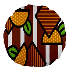 Chocolate Lime Brown Circle Line Plaid Polka Dot Orange Green White Large 18  Premium Round Cushions by Mariart