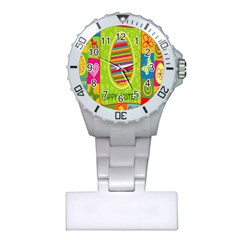 Happy Easter Butterfly Love Flower Floral Color Rainbow Plastic Nurses Watch by Mariart