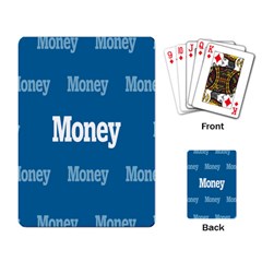 Money White Blue Color Playing Card by Mariart