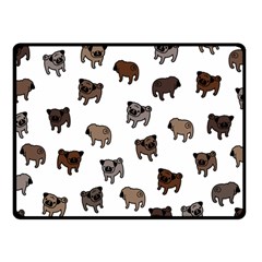 Pug Dog Pattern Fleece Blanket (small) by Valentinaart