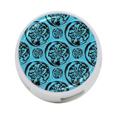 Turquoise Pattern 4-port Usb Hub (two Sides)  by linceazul