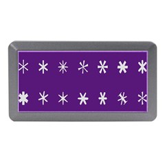 Purple Flower Floral Star White Memory Card Reader (mini) by Mariart