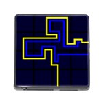 Tron Light Walls Arcade Style Line Yellow Blue Memory Card Reader (Square) Front