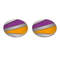 Colorful Geometry Shapes Line Green Grey Pirple Yellow Blue Cufflinks (oval) by Mariart