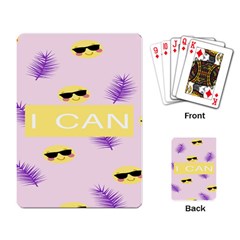 I Can Purple Face Smile Mask Tree Yellow Playing Card by Mariart