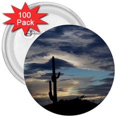 Cactus Sunset 3  Buttons (100 Pack)  by JellyMooseBear