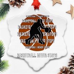 Basketball Never Stops Snowflake Ornament (two Sides) by Valentinaart