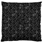 Linear Abstract Black And White Large Flano Cushion Case (One Side) Front